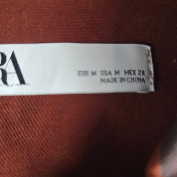 Zara Red Brown Zebra Print Oversized Snaps Shirt Jacket Women's Size M - Picture 4 of 9